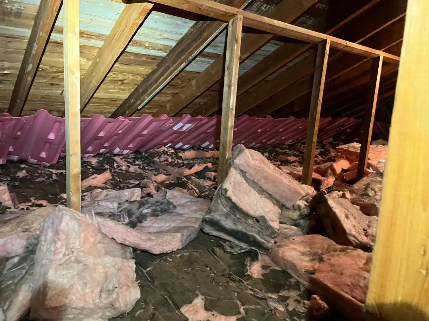 Photo de réalisation — Retrait de l’ancienne isolation et remise à niveau
